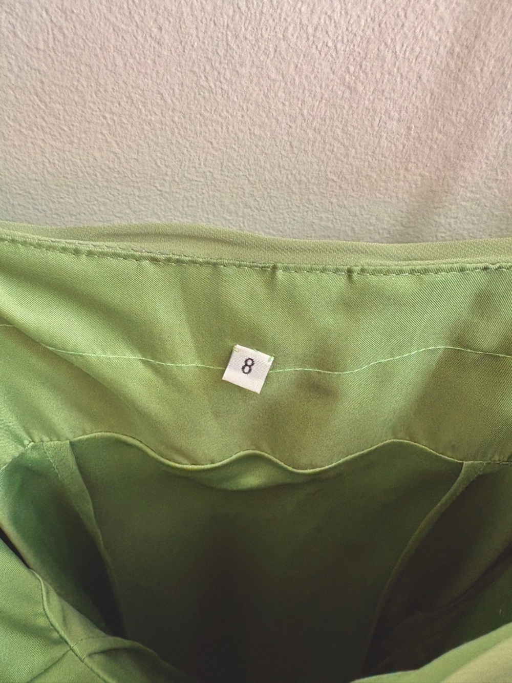 Elegant Sage Green Slip Dress with Draped Bodice - Picture 7 of 7
